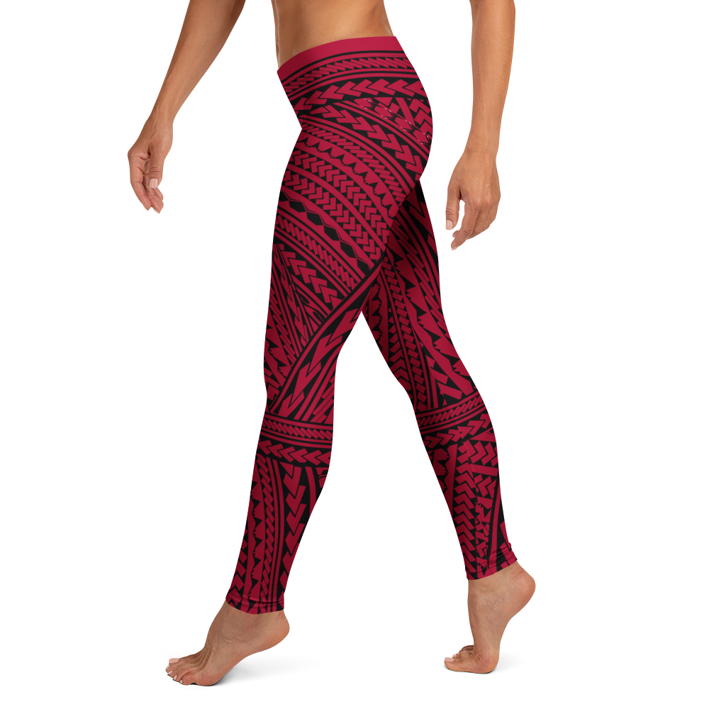 Leggings Poly-Tattoo Crimson Red