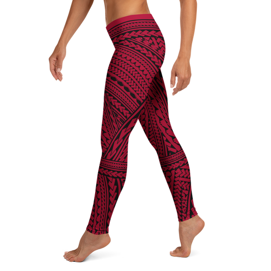 Leggings Poly-Tattoo Crimson Red